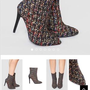 Black booties with hints of color